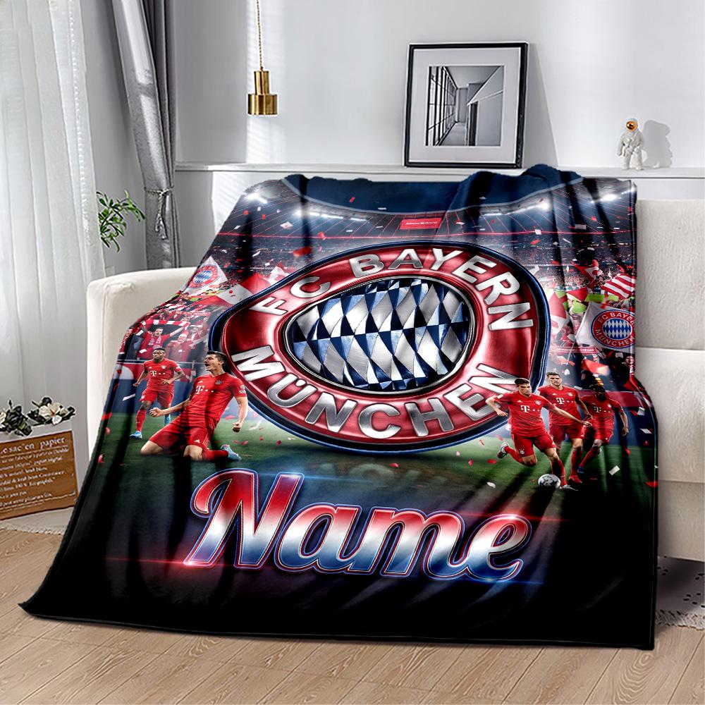 Bayern Munich Stadium Night Personalized Name Blanket Throw Customizable Blanket Warmthful Decor for Nap Couch Livingroom Chair Four Seasons Universal