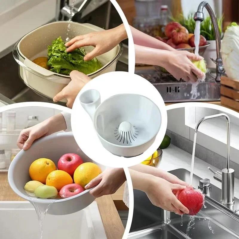 Tragbare Obstwaschschüssel Gemüsewascher 3D-Druck Lebensmittelwaschschleuder Automatische Reinigungsmaschine Für Küche Abtropfen