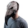 Comfortable Breathable Face Masque Long Nose Raven Masquerade Masque, Steampunk Bird Beak Cosplay Costume, Retro Wood Grain Cushion Latex Scary Creepy