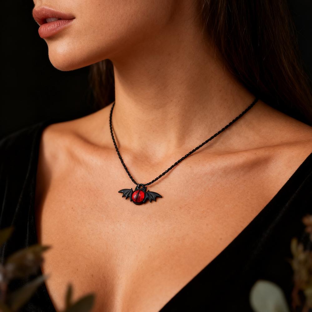 5pcs/lot Dark Wind Alloy Bat Magic Eye Pendant For DIY Anime Peripheral Necklace Keychain Bracelet Necklace Creative Jewelry