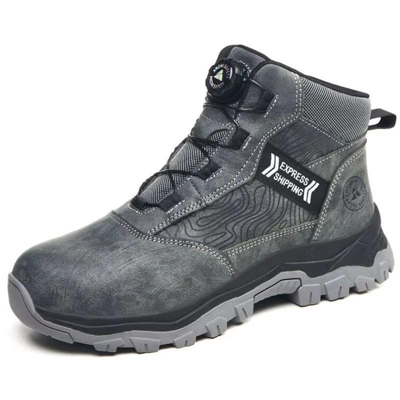 Rotating Button Protective Boots Steel Toe Shoes Work Boots Men Shoes Safety Boots Indestructible Shoes Waterproof Work Sneakers