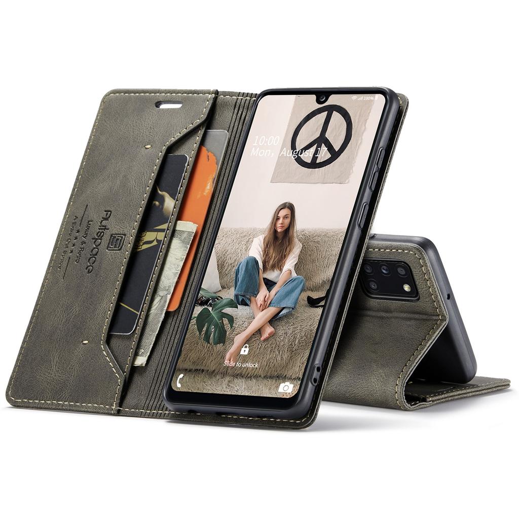 Premium Vintage Leather Wallet Case for Samsung Galaxy A41 - RFID Blocking Flip Cover with Card Slots, Shockproof Protective Phone Case (4 Colors)