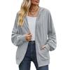 Spring and Autumn Women's Jacket Solid Color Pocket Long Sleeve Loose Hooded Sweatshirt Women Jacket