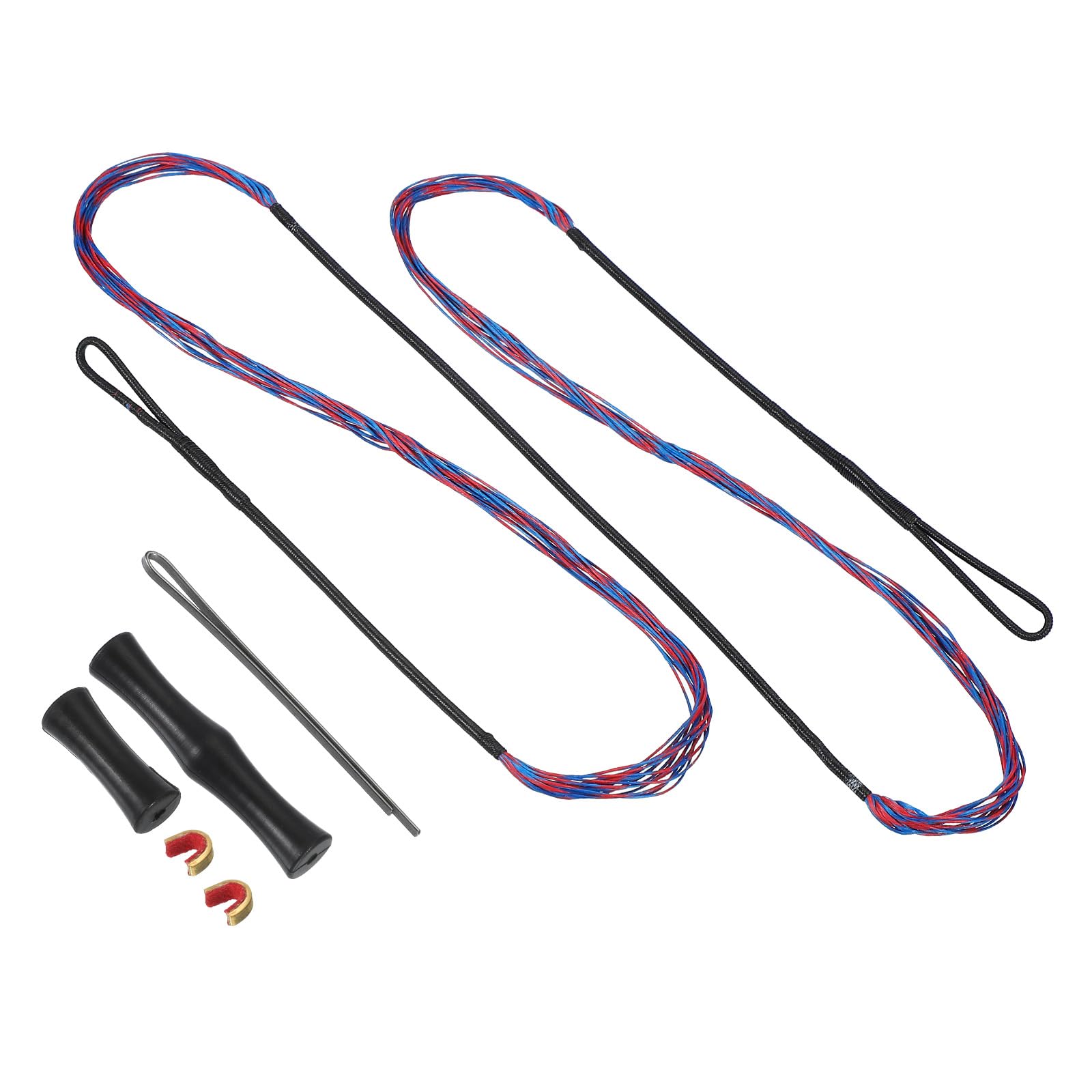 

PATIKIL Recurve Bow String 2 Brass 1 Set of Silicone Finger AMO Traditional Bow Replacement for Competition and Archery Set Nocks, Tabs, 48