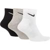 Nike Everyday Cushion Quarter Socks SX7667 901 Size L 3-Piece Multicolor,