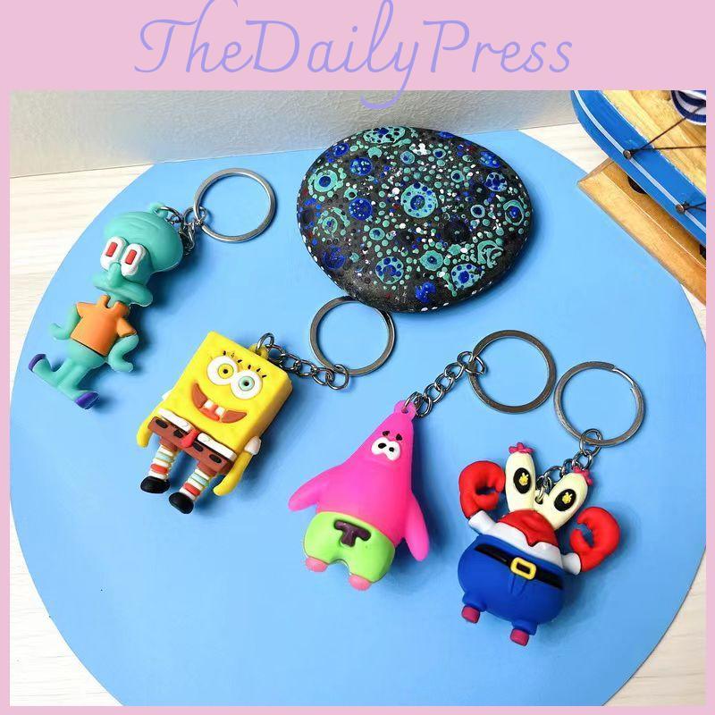 Keychain Spongebob Octopus Soft Rubber Cute Couple Bag Pendant Charm Creative