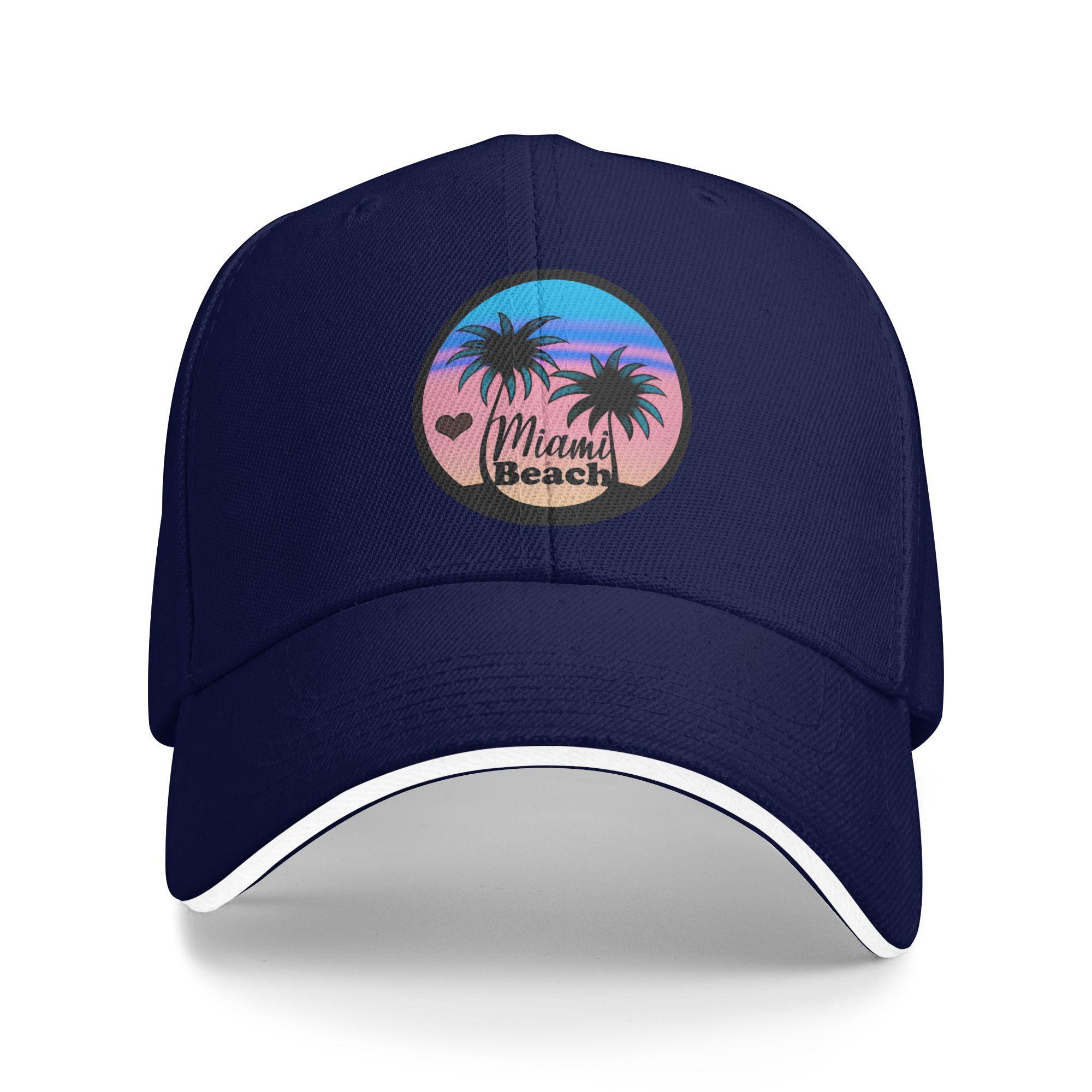 

Miami Beach Palm Trees Baseball Cap y2k Retro Unisex Men Hip Hop Hats Design Hiking Fishing Baseball Caps Birthday Present One Size
