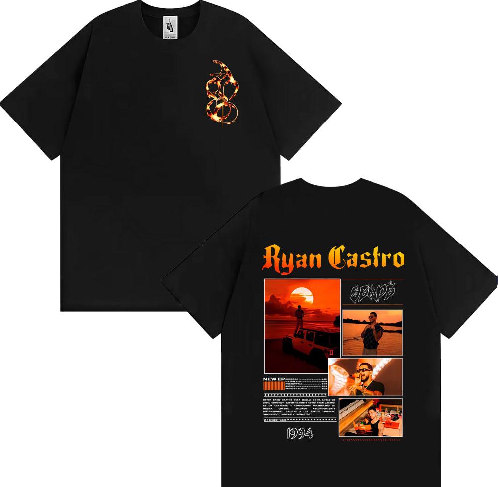Rapper Ryan Castro Sende Album Tour 2026 Tshirt Unisexs Women Fashion Hip Hop Streetwear T Shirt Cotton Casual Oversized Tshirts
