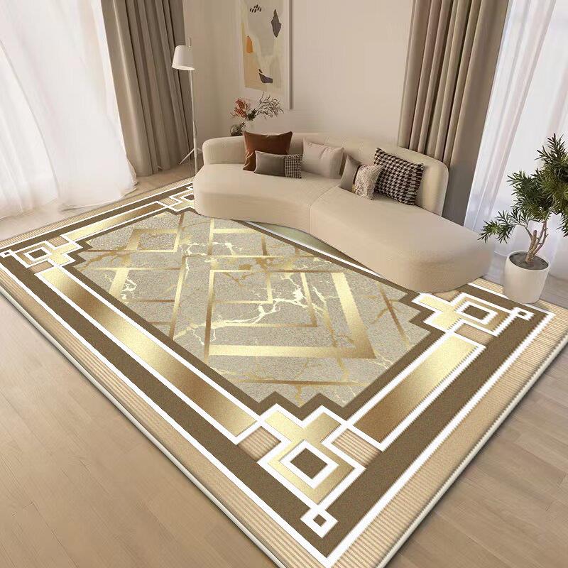 

Роскошный ковер большого размера для гостиной, золотой, для пожилых, кофейные столики, коврики, нескользящий, для украшения спальни, ковер, мягкий коврик для диванного столика, моющийся 60*90cm