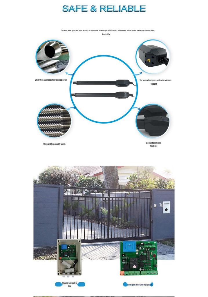 Community Villa Electric Swing Gate Opener with Remote Control and Concealed Motor