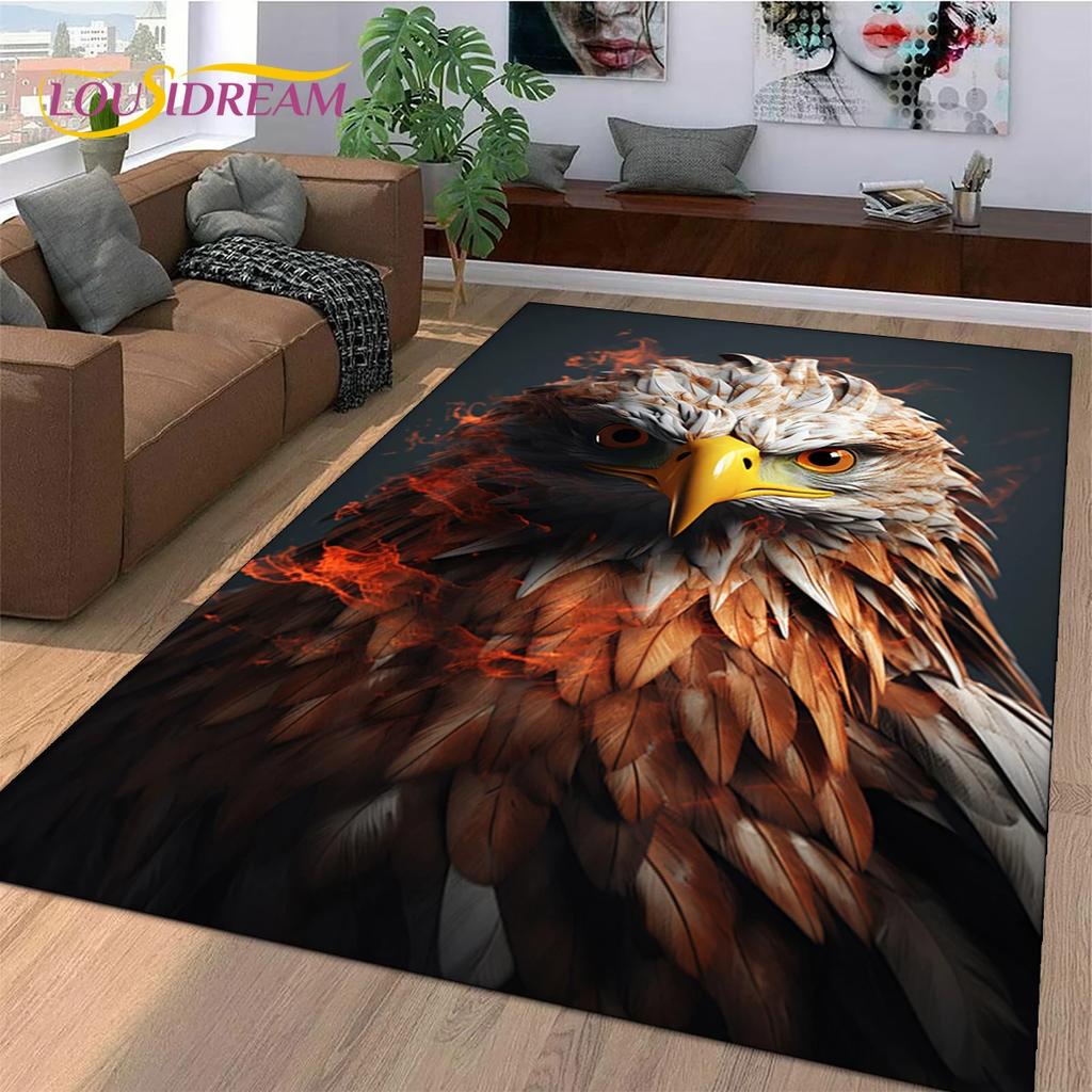 Cute Owl Eagle Birds Cartoon Rug Carpet for Living Room Bedroom Decor,floor Mat Decoration for Sofa Doormat