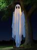 Halloween Hanging Swing Ghost Decor LED Adjustable Ghost Decorations Battery Powered Lighted Swing Pendant for Porch Yard Trees