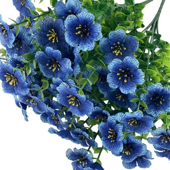 

7 Stems Artificial Violets Flowers Faux Silk Violets Bouquet UV Resistant Outdoor Fake Bloom for Vase Home Garden Wedding Decor