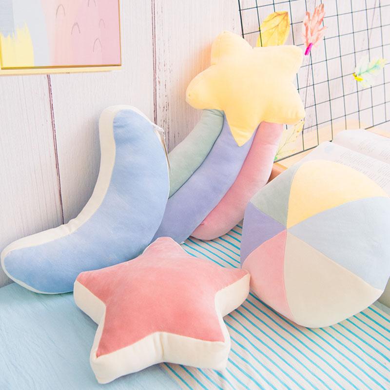 Ins Cuscino Peluche Colore Caramella Nuvola Stella Luna Cuscino Cuscino Corona Arcobaleno Colorata Decorazione Divano Casa Cuscino da Lancio Giocattolo
