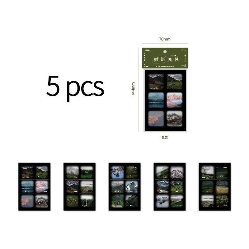 

5 pcs Vintage Film style PET Stickers Stick Labels Decorative Scrapbooking Material Junk Journal Supplies