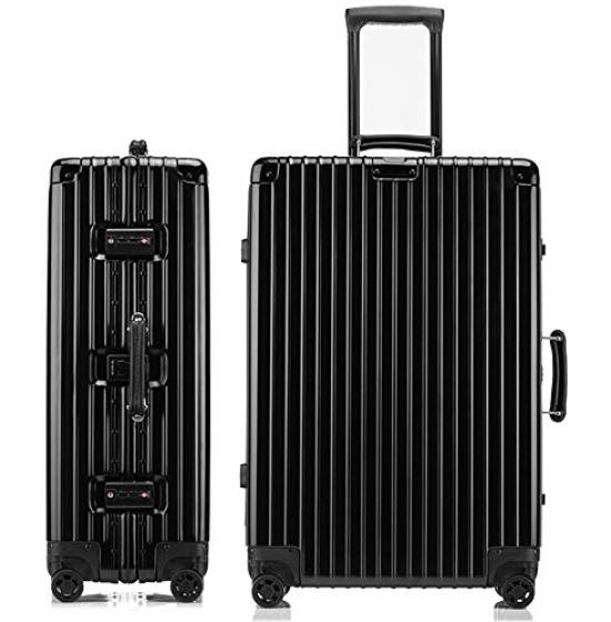 Suitcase Aluminum Frame Lightweight Carry Case Shockproof Carry Case Carry Bag Popular Large TSA Lock Quiet Travel Business Suitcase 1608 [lanbao]