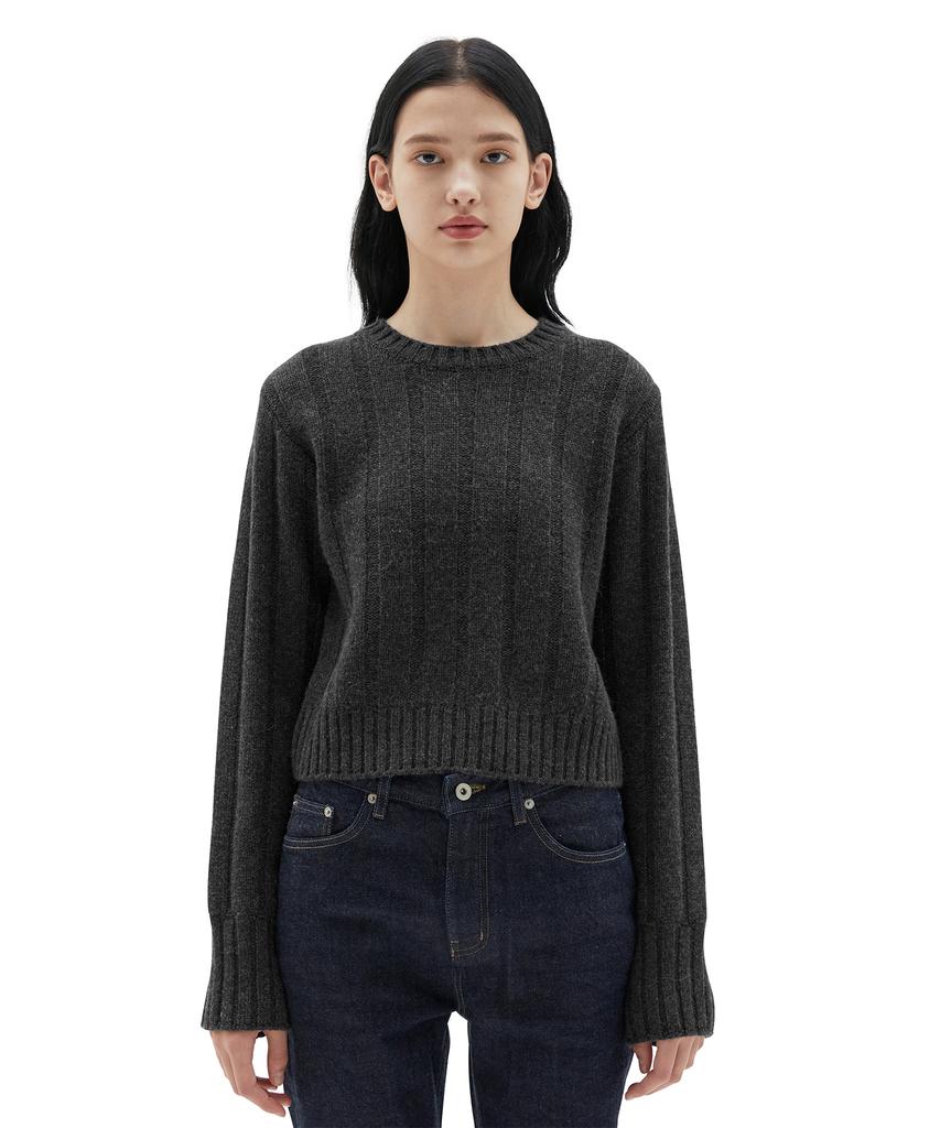 Beulaunyadeu 22Fw W Crewneck Sweater, Charcoal