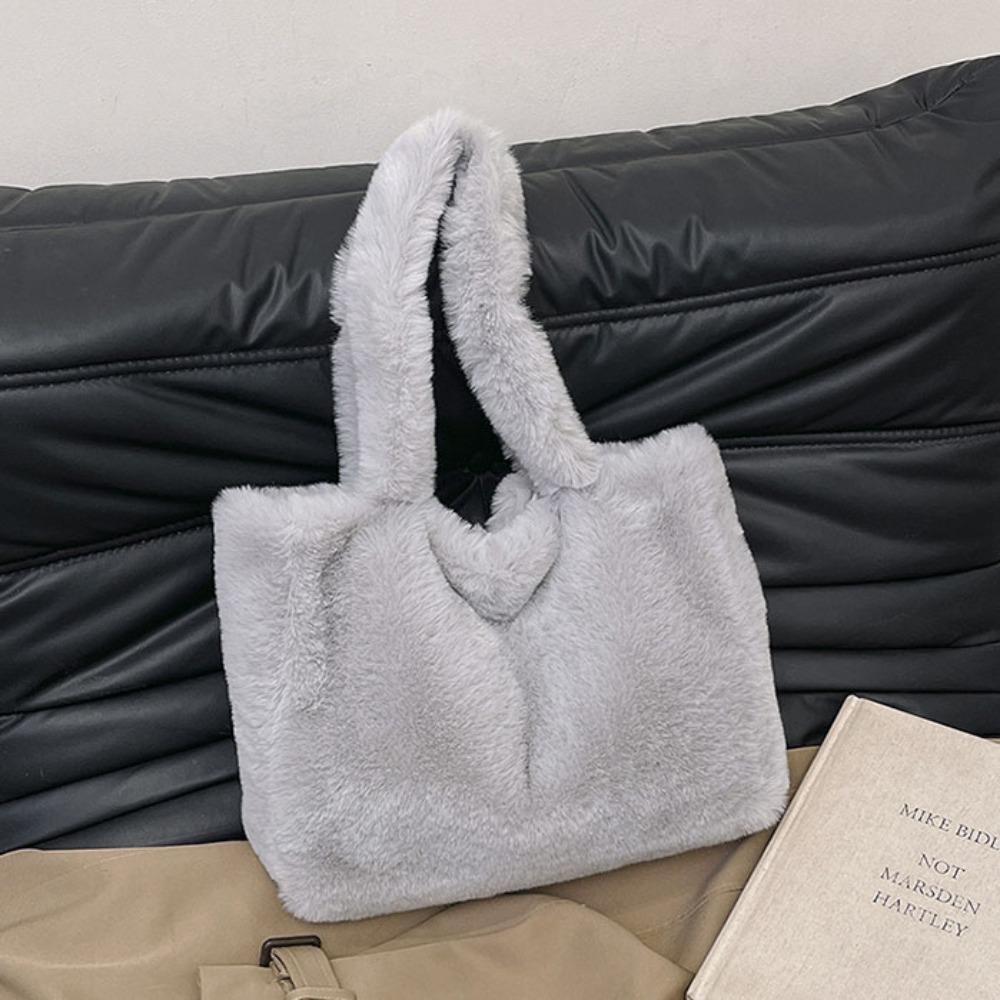 Cute Shoulder Bag Plush Hand Bag Purses Tote Bag  Female