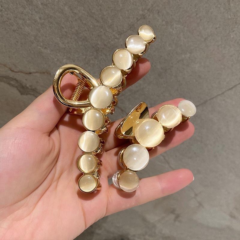 Opal Hairpin Shark Clip Bangs Clip Autumn Back Head Grab Clip Internet Celebrity Korean Ins Wind