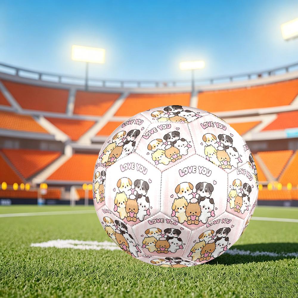 1pc Love Puppies Heart Size 5 Soccer Ball Professional Match Training Football Indoor &Outdoor Sports Ball Training Ball Lightweight Durable y98 Size 5
