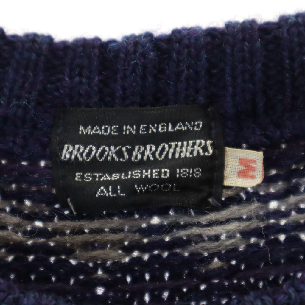 Brooks Brothers 80s 90s Made in England, 100% wool, old Overall handle Long sleeve sweater Men's Used