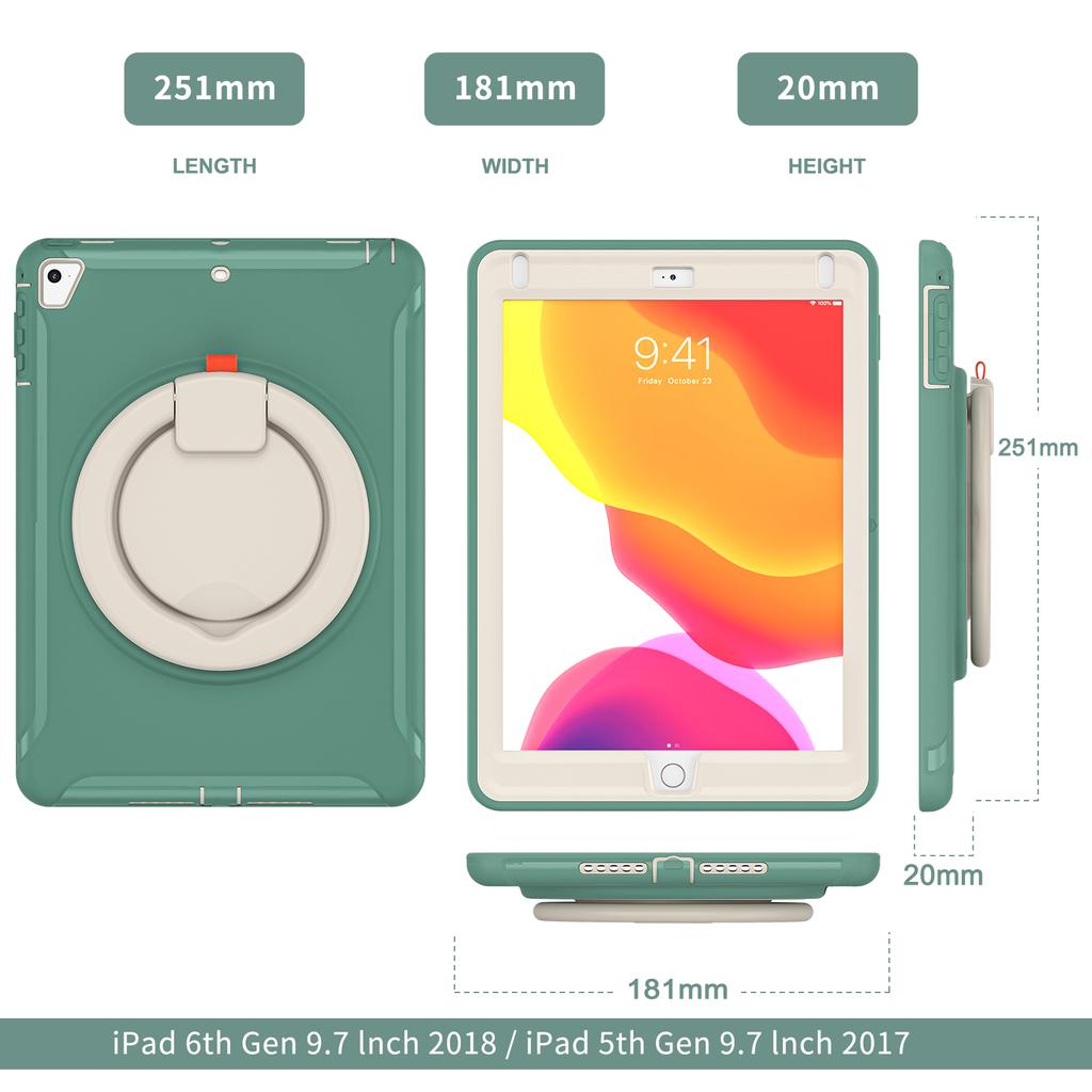 Heavy Duty Hand Armor Case For IPad 9.7 2017  Air 1 2 Shockproof A1474  A1822 A1893 Tablet Cover For IPad 5 6 Pro 9.7 2016