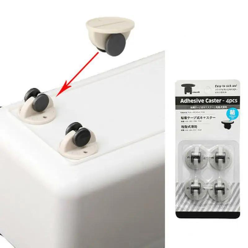 4 Pcs/set Adhesive Swivel Casters Universal Furniture Wheel Castor Roller for Storage