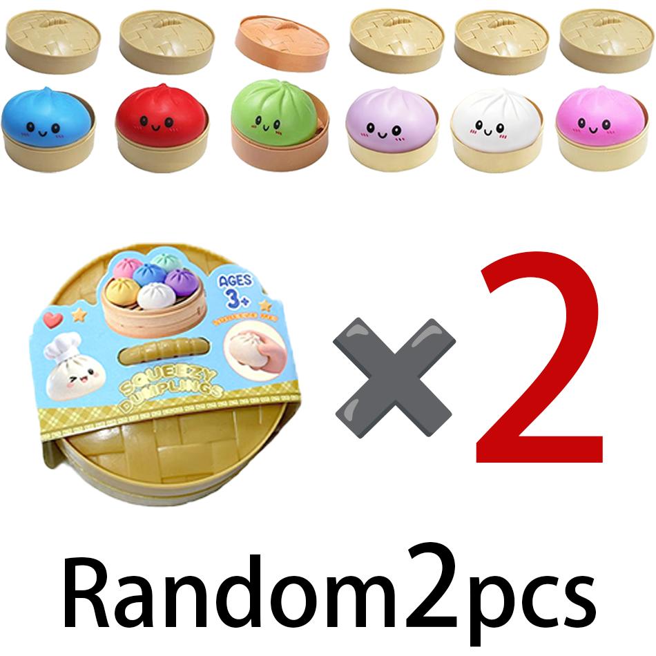 Hot 1pcs Colorful Glitter Dumpling Glitter Dumpling Squishy with Box Dumplings Sensory Squeeze Toy for Stress Relief Toys