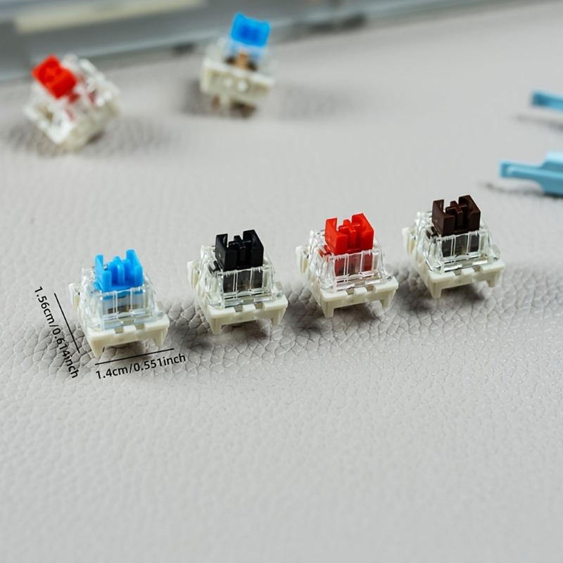 Metal Plastic Composite Linear Switches For Mechanical Keyboards With Hot Swap Function Black Red Brown Blue Option