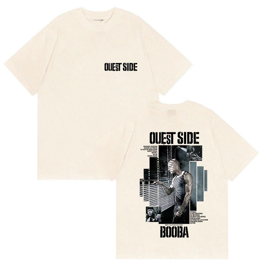Rapper BOOBA OUEST SIDE Tour 2025 Graphic T Shirt Mens Hip Hop Retro Style Short Sleeve Tshirts 100 Cotton Tshirt Streetwear