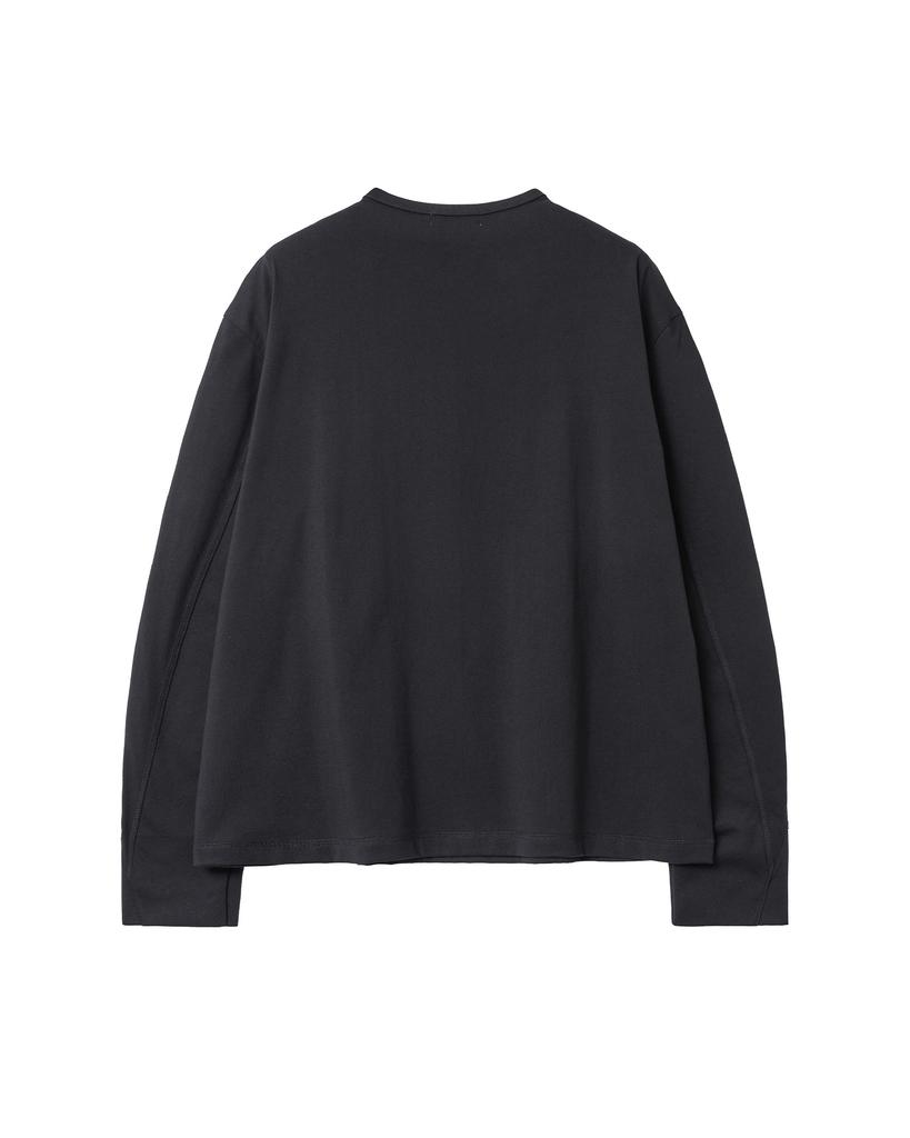 Misekiseoulmaen Diagonal Henley Neck Long Sleeves Black