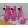 Dev Flamingo Temalı Şişme Bowling Seti Yetişkin Partileri Çim Oyunları Takım Oluşturma İç Mekan Dış Mekan Festivalleri İçin Premium PVC
