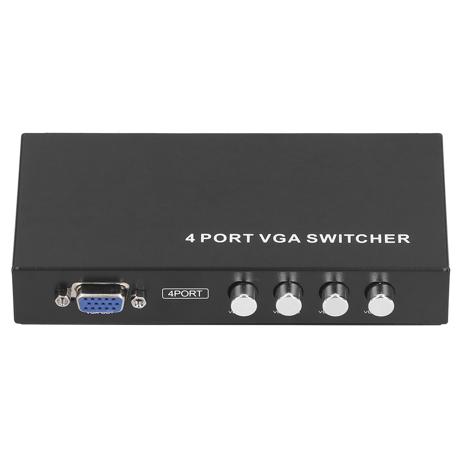 

4 Port VGA Switcher SVGA Monitor Sharing Switch Box 4‑in‑1‑out for LCD PC TV Monitor