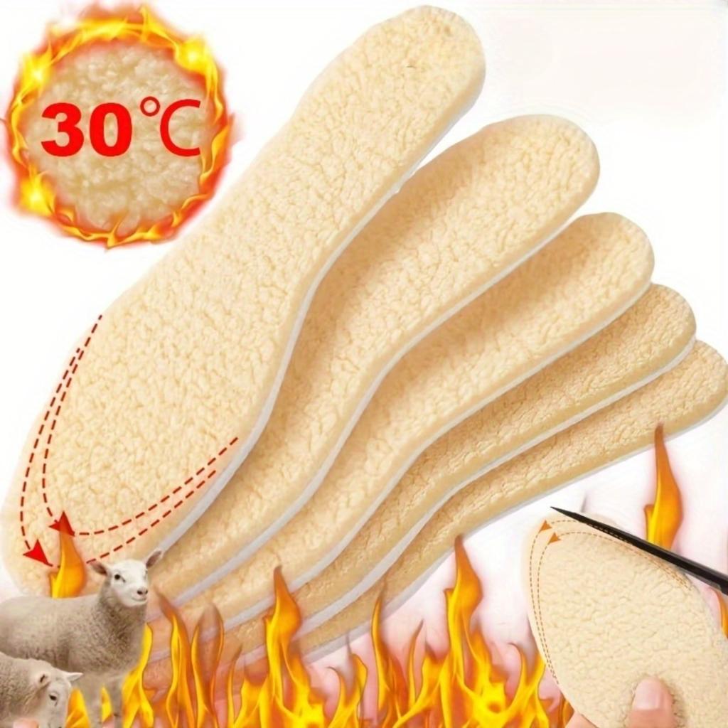 6pcs Imitation Lamb Wool Insoles, Customizable, Temperature Locked and Warm, Thick and Comfortable, Christmas, Thanksgiving, Halloween, New Year Gifts