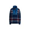 By Stella McCartney Women's Fleece Jacquard Half-Zip Pullover Blue Red Plaid HI6076