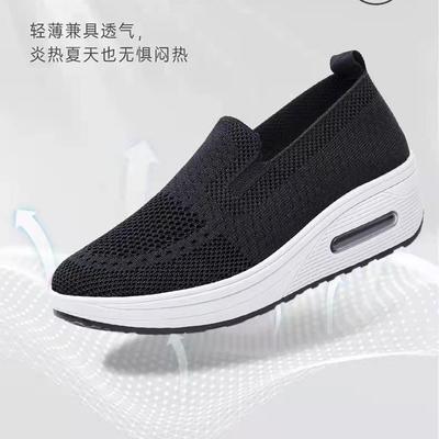 Wiosenne nowe buty damskie na platformie z poduszką powietrzną, tkane na muchę, na jednym pedale, buty do tańca modowe, buty damskie