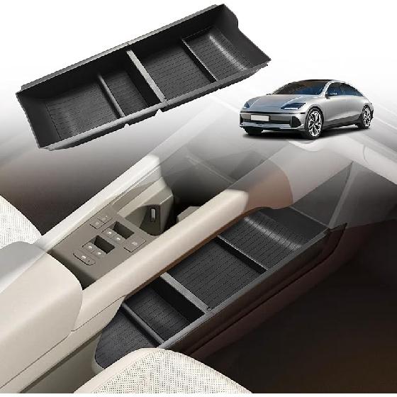 BestEvMod for Ioniq6 Lower Center Console Organizer Tray Storage Box Armrest Accessories ABS Material Compatible with Hyundai Ioniq 6 Accessories