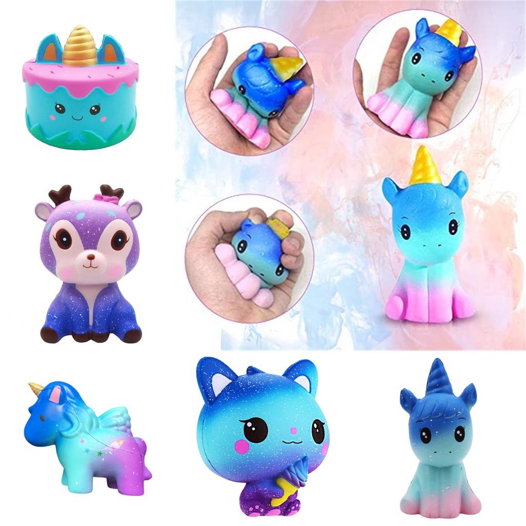 Unicorn Squishy Toy Slow Rising Stress Relief Pu Material White/silver Horn