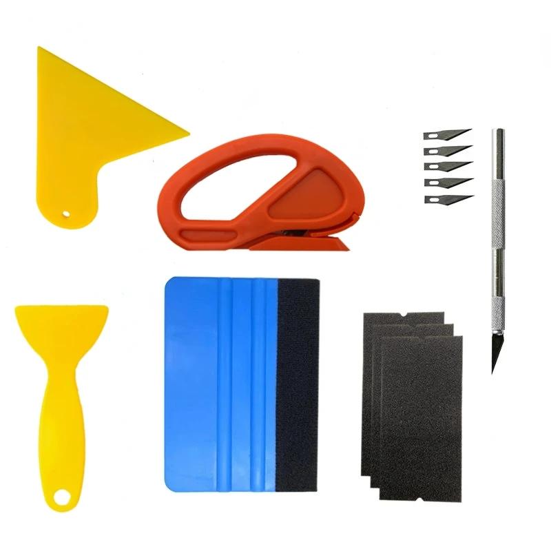 Kit De Herramientas De Envoltura De Película De Coche, Espátula De Vinilo, Cortador Raspador Para Tinte De Ventana De Vehículo,