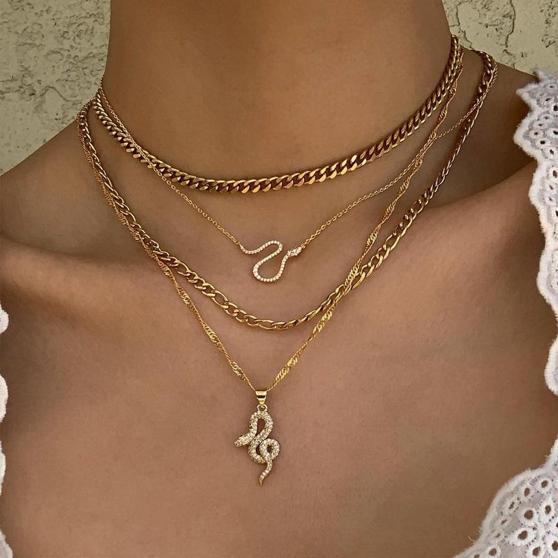 Snake Necklace Jewelry Summer Electroplating Personalized Fashion Retro Snake Pendant Sweater Chain Ladies