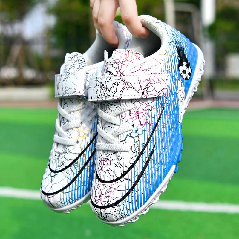 Childrens Soccer Shoes Youth Football Boots Breathable Comfortable Outdoor Sports Training Teenager Futsal Hall Football Boot