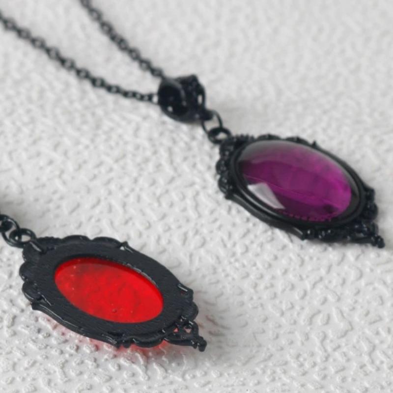 Vampirfledermaus Halskette, Blut-Kamee, Lila, Gothic Schmuck, Schwarze Fledermaus, Hexen-Accessoires, Pagan, Alternativ, Vintage Choker ,Mann