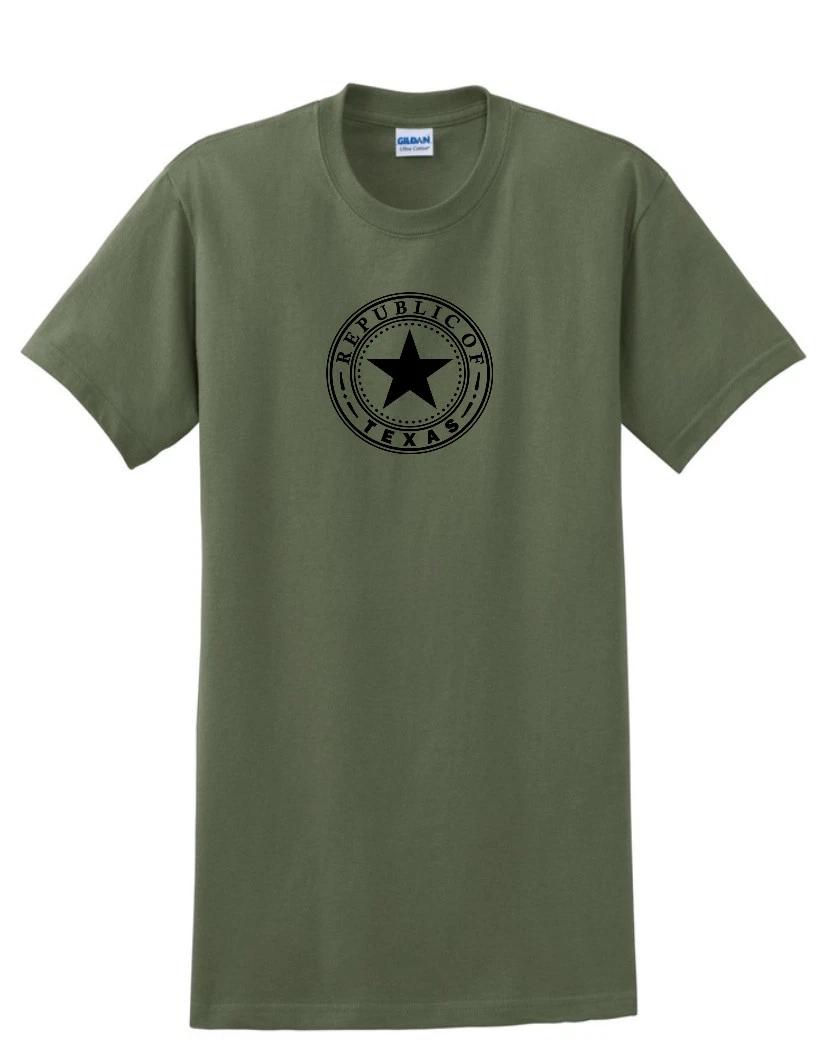 Black Seal Republic of Texas Military Green T-Shirt Lone Star State Shirt 2XL