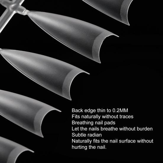 240Pcs/Box Fake Ultra-thin No Trimmable Carving Grinding Nail Traceless DIY Frosted Small Trapezoid Half-paste Extend