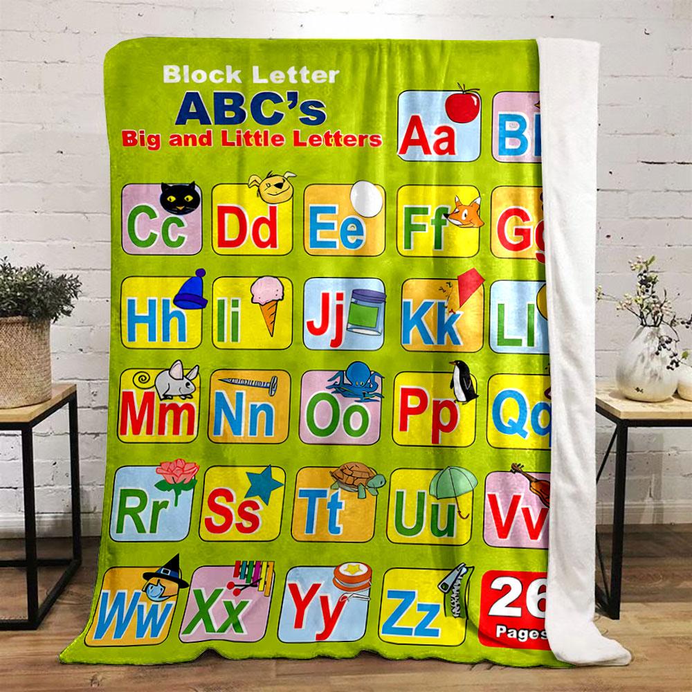 The Pattern Pairs Uppercase and Lowercase Letters with Corresponding Images. for All Seasons Blanket Lunch Break Throw Gift