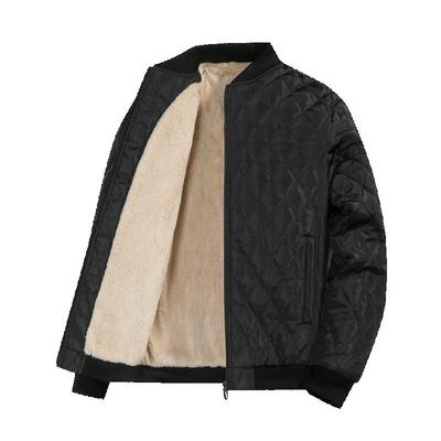 Solid Color Zipper Pocket Cardigan Autumn and Winter Men's Baseball Collar Jacket Fashionable Casual Top