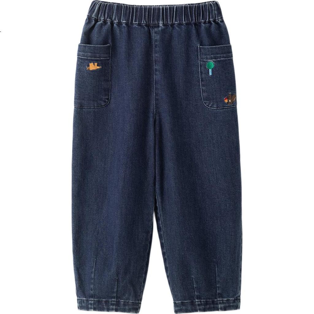 Beitaisi Children's Jeans, Baby Spring And Autumn New Style Soft Casual Pants, Boys And Girls Pure Cotton Breathable Trousers