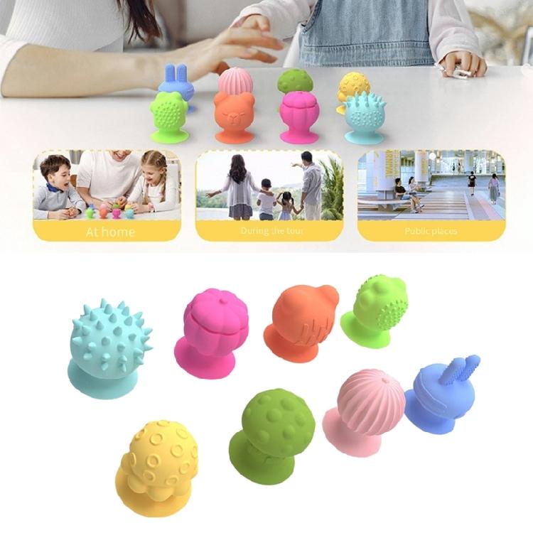 Silicone Sensory Texture Suction Cup Toy 8Pieces For Stress Reduction and Hand Relaxing Great for Office Adult Student