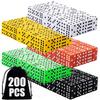 200 dadi quadrati piccoli da 8 mm con angoli arrotondati con 1 sacchetto portaoggetti | Forniture per giochi numerate | Ideali per giochi da tavolo, attività di festa,