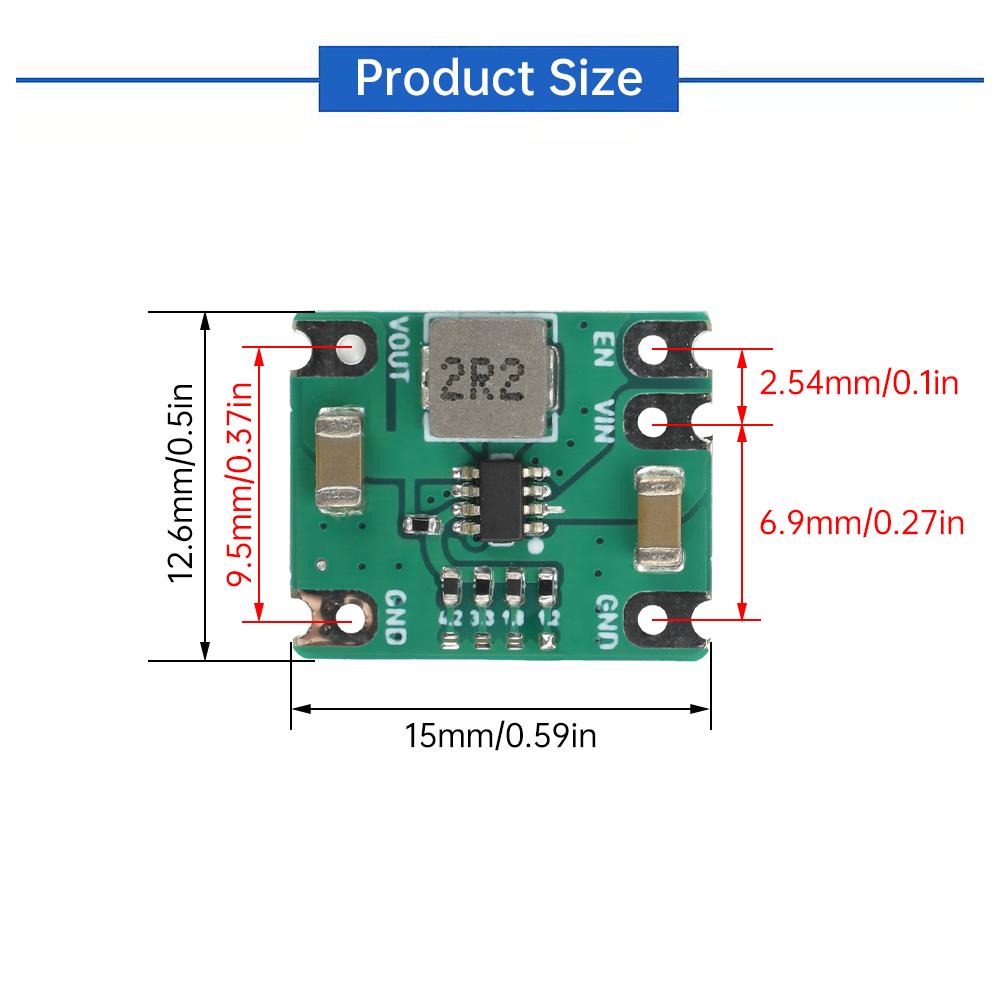 DC-DC Step-Down Power Module Input DC 2.5-6V to DC 1.2V/1.8V/3.3V/4.2V Fixed Output Voltage Regulator Module Full Load 2A